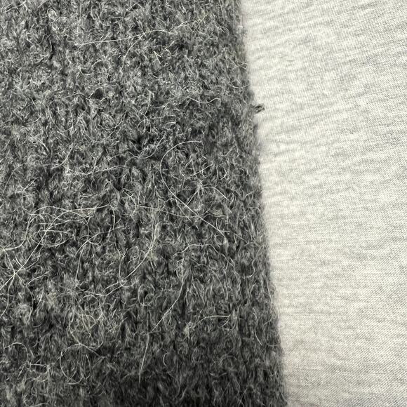 H&M Sweater Womens Large Gray Oversized Mock Turtleneck Fuzzy Hairy Cozy - Picture 11 of 12